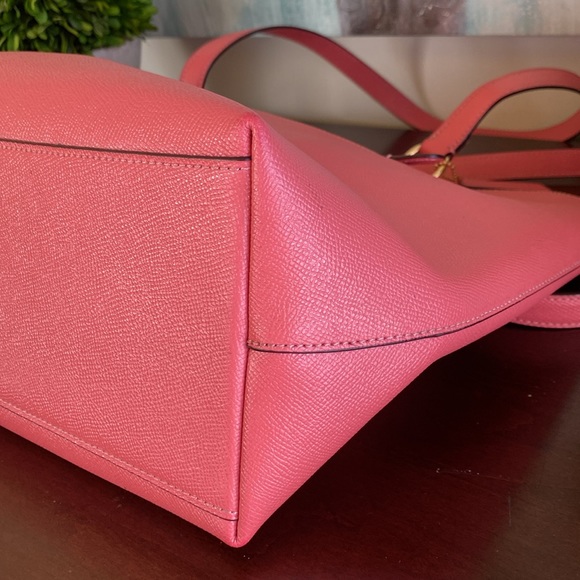 COACH  F79608 🧡💛POPPY💛🧡 CROSSGRAIN LEATHER GALLERY TOTE BAG 🌟EUC🌟 - Picture 11 of 17